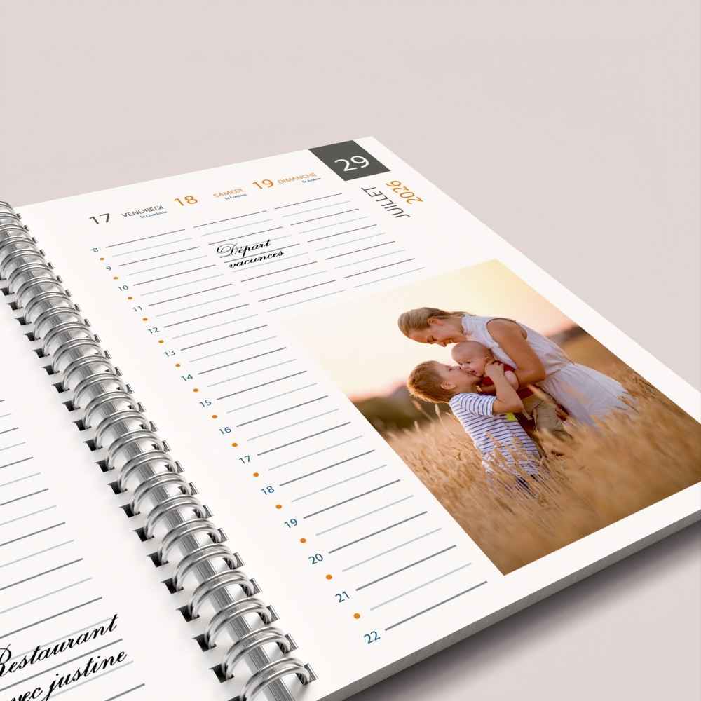 Agenda photo personnalisé