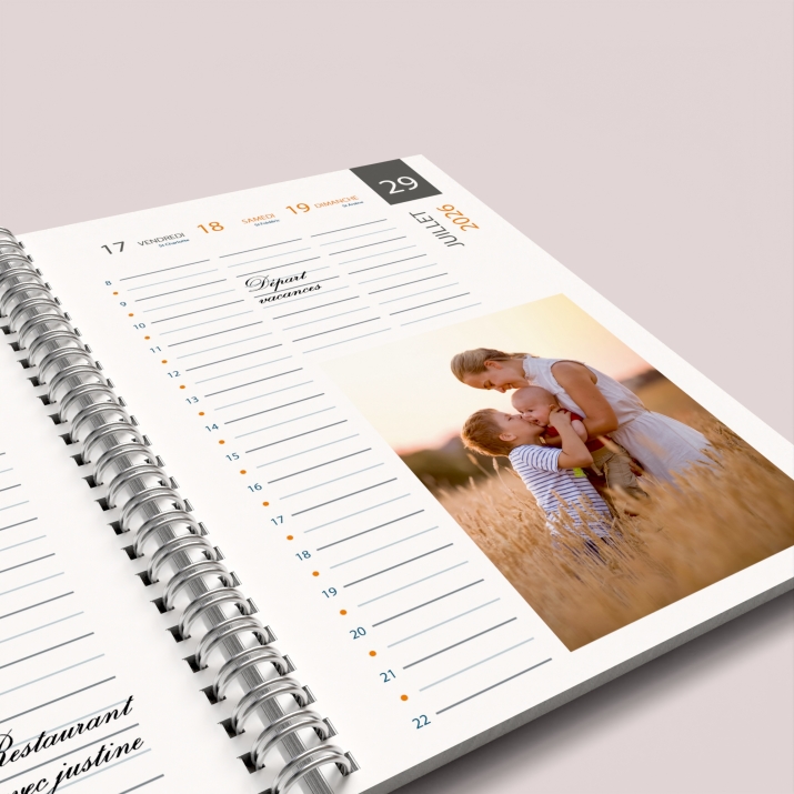 Agenda photo personnalisé