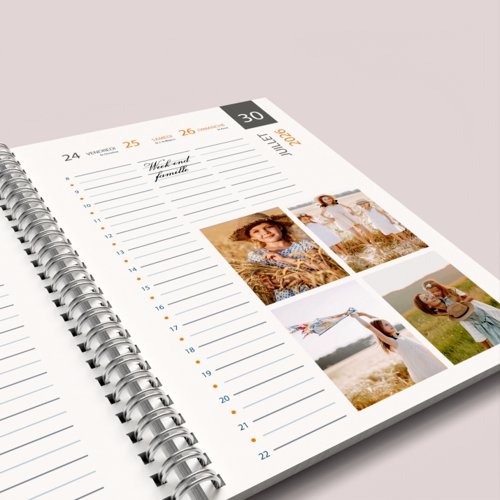 Agenda photo personnalisé