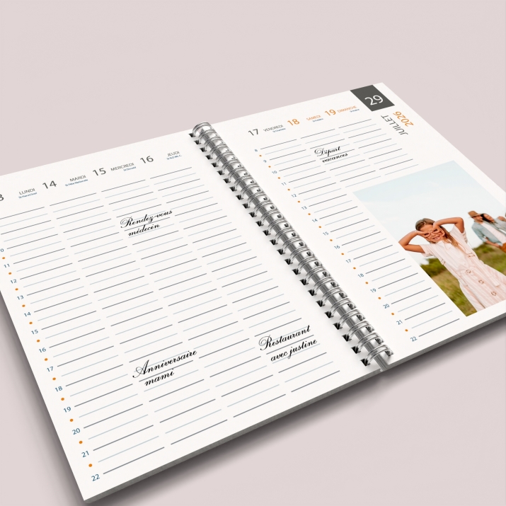 Agenda photo personnalisé