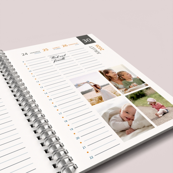 Agenda photo personnalisé