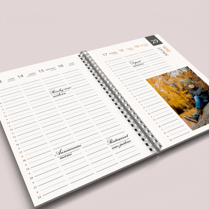 Agenda photo personnalisé