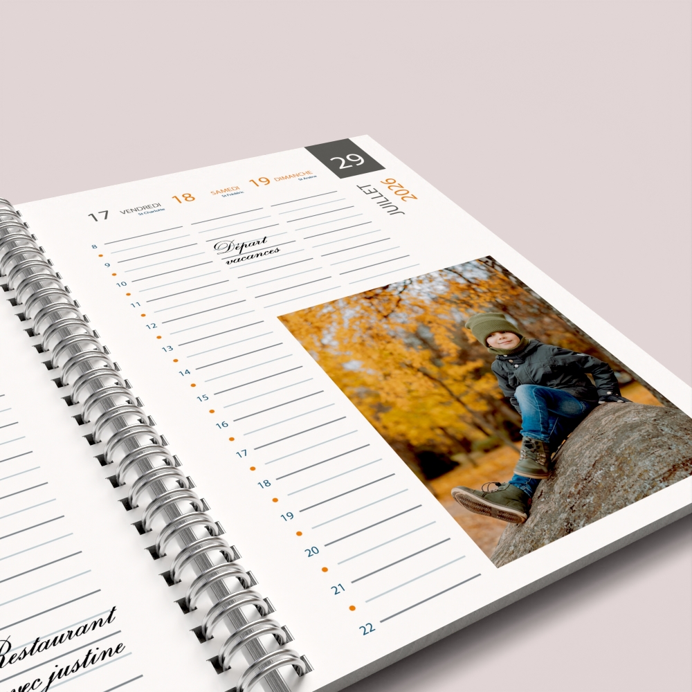 Agenda photo personnalisé