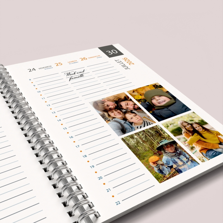 Agenda photo personnalisé