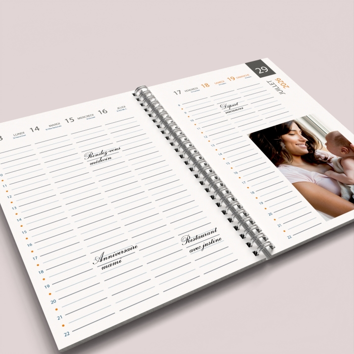 Agenda photo personnalisé