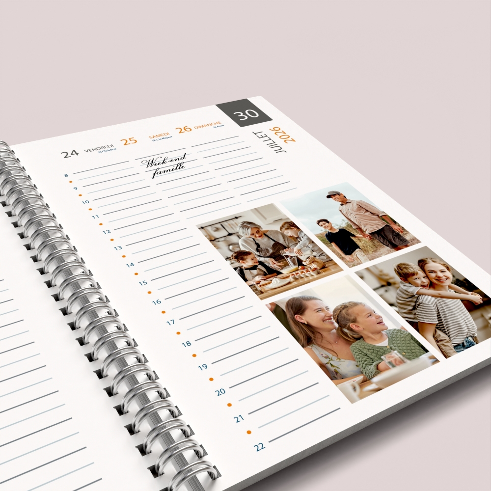 Agenda photo personnalisé