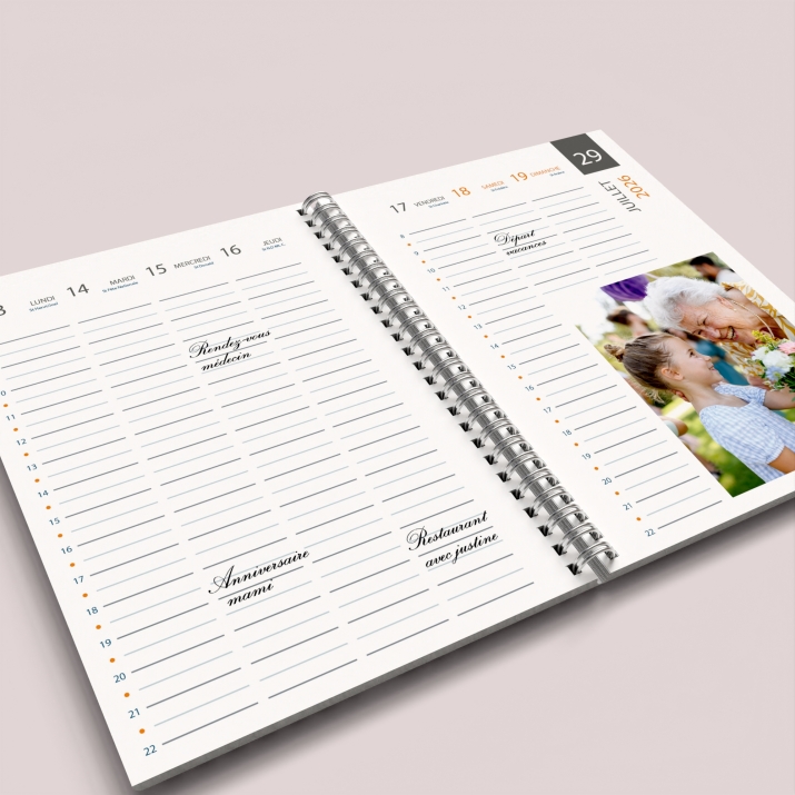 Agenda photo personnalisé