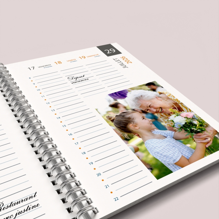 Agenda photo personnalisé
