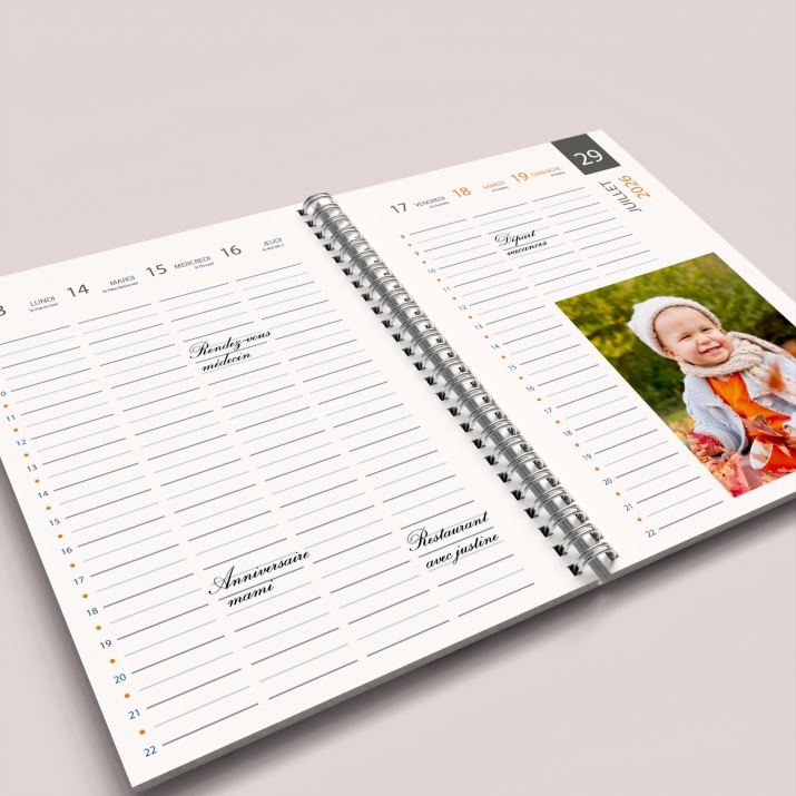 Agenda photo personnalisé