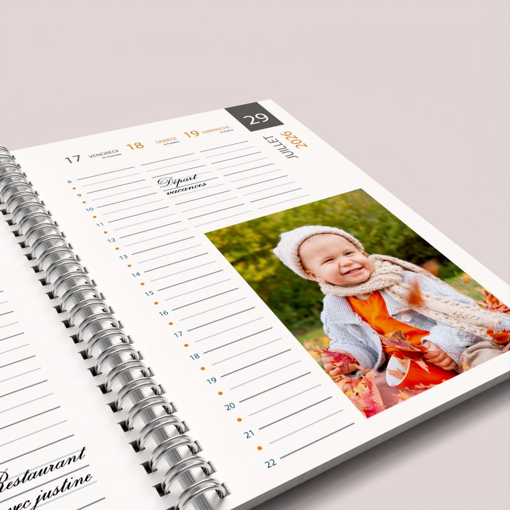 Agenda photo personnalisé