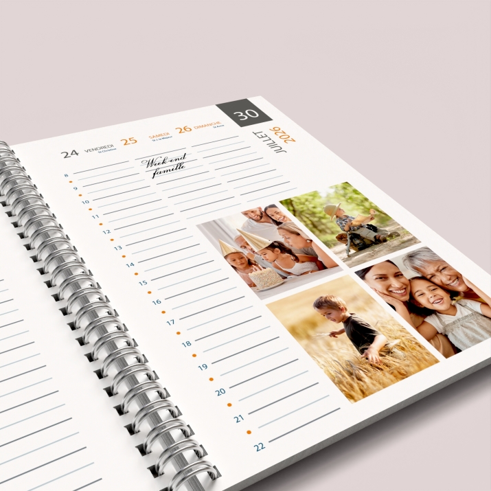 Agenda photo personnalisé