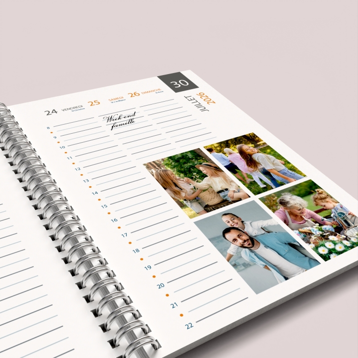 Agenda photo personnalisé