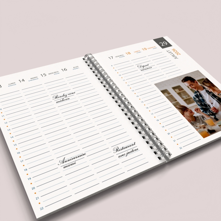 Agenda photo personnalisé