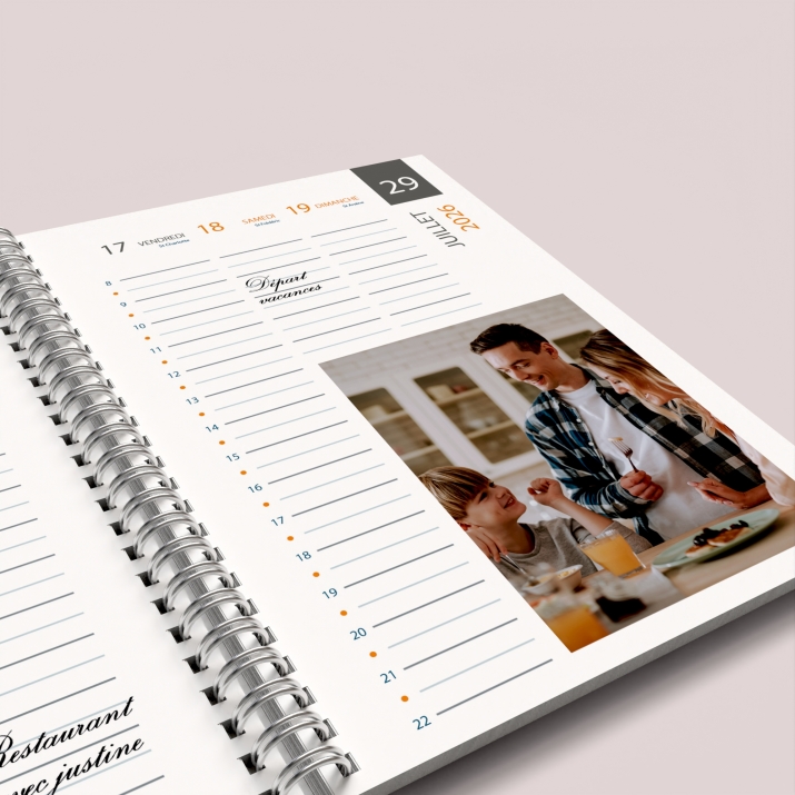 Agenda photo personnalisé