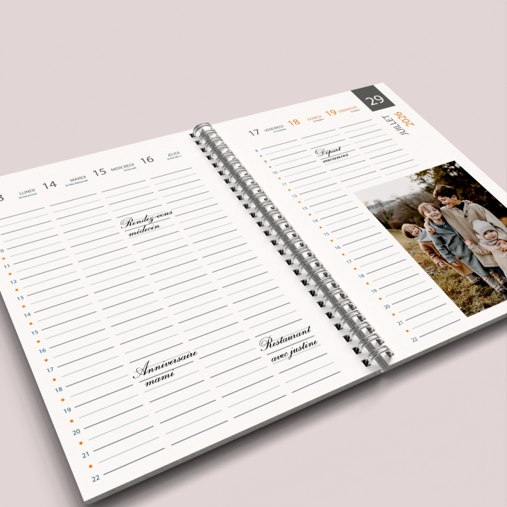 Agenda photo personnalisé