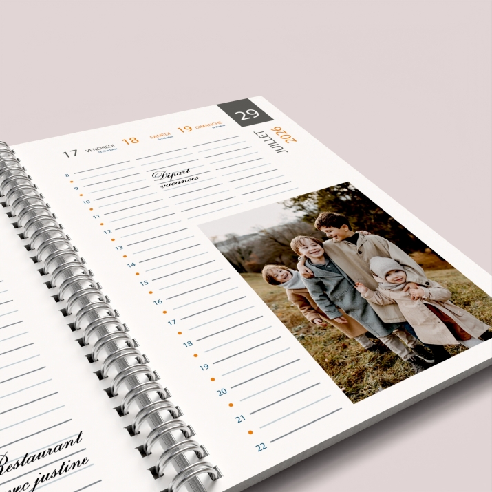 Agenda photo personnalisé