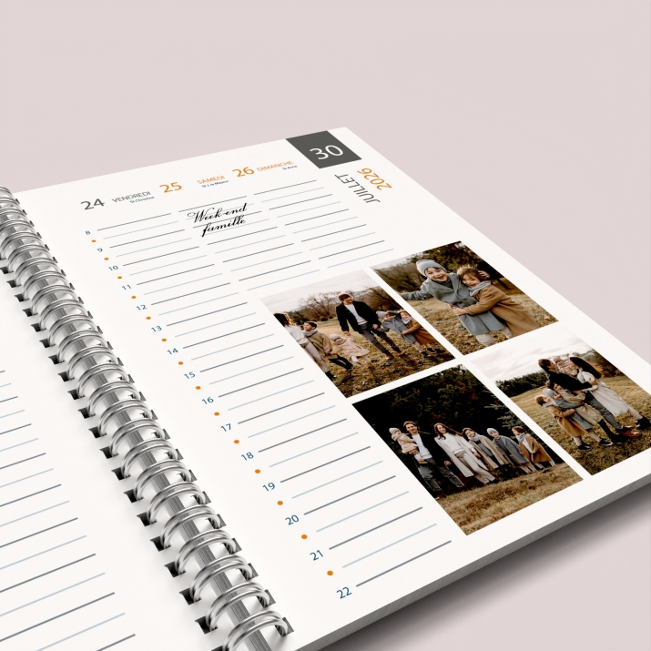 Agenda photo personnalisé
