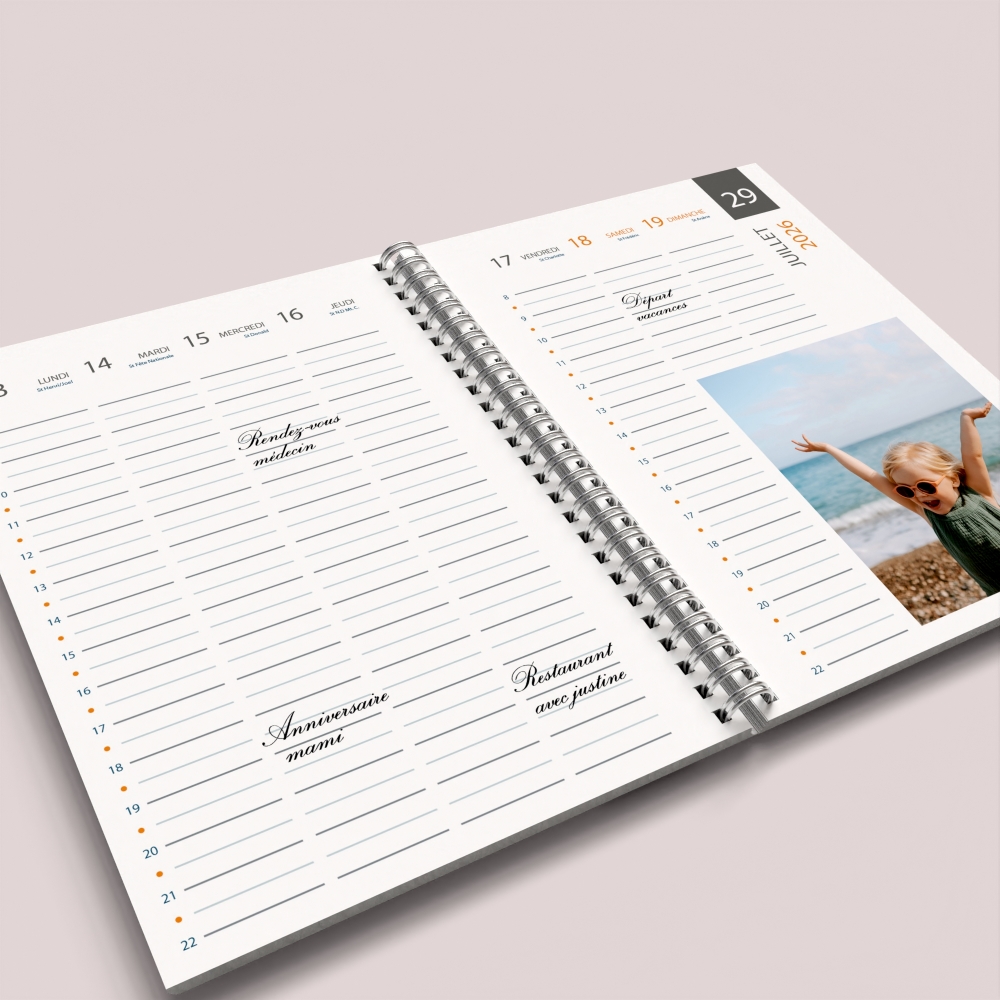 Agenda photo personnalisé