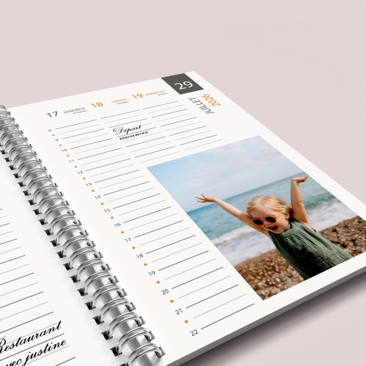 Agenda photo personnalisé