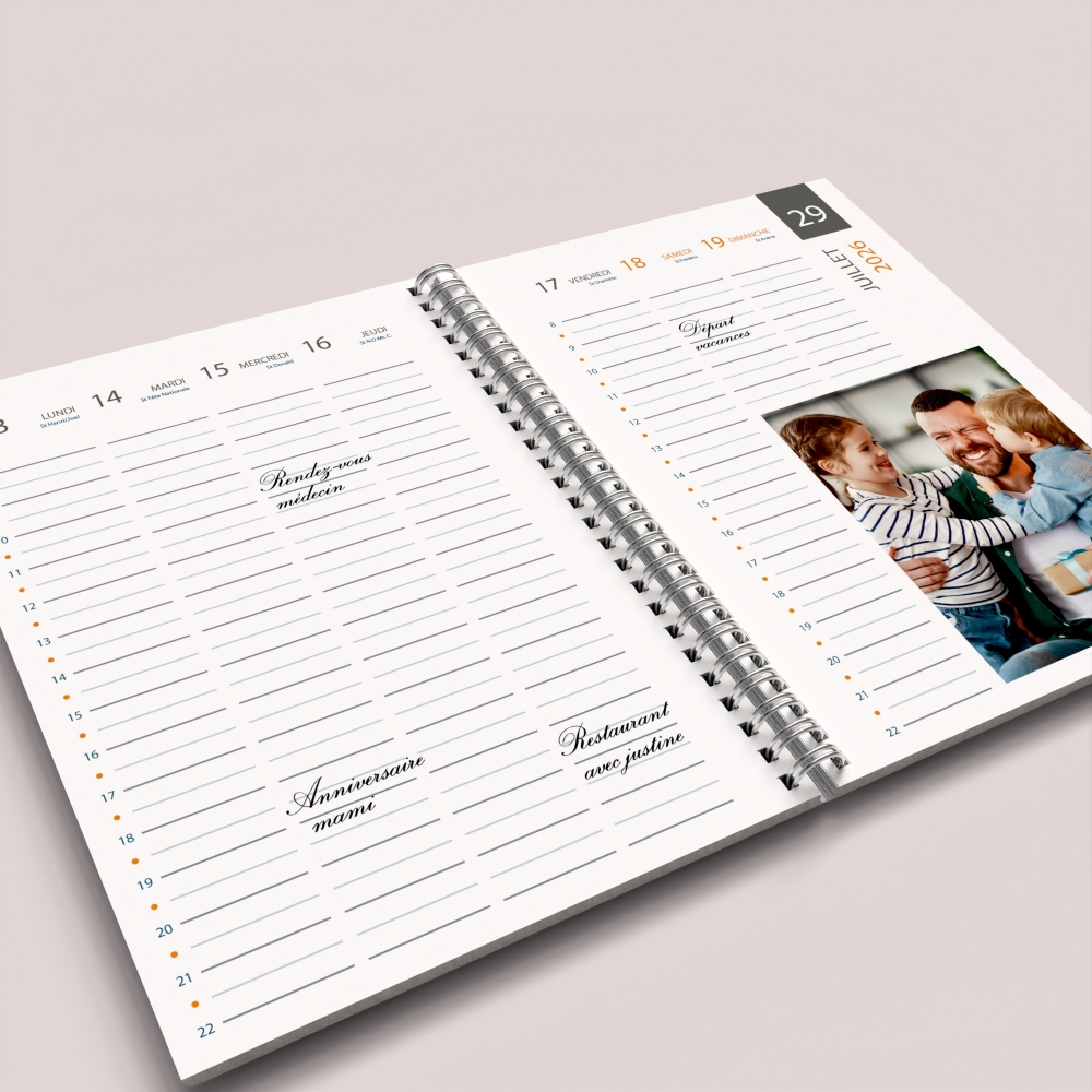 Agenda photo personnalisé