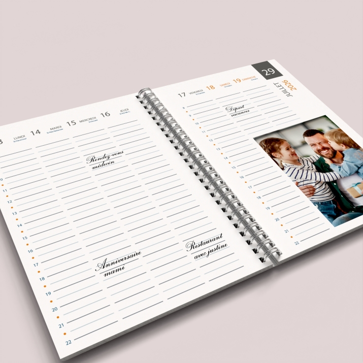 Agenda photo personnalisé