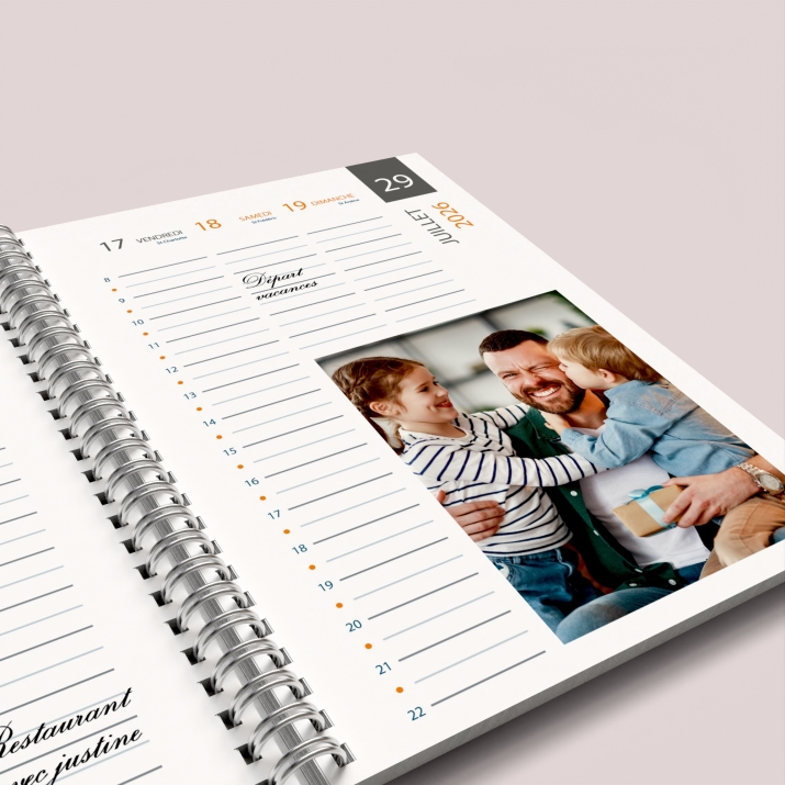 Agenda photo personnalisé