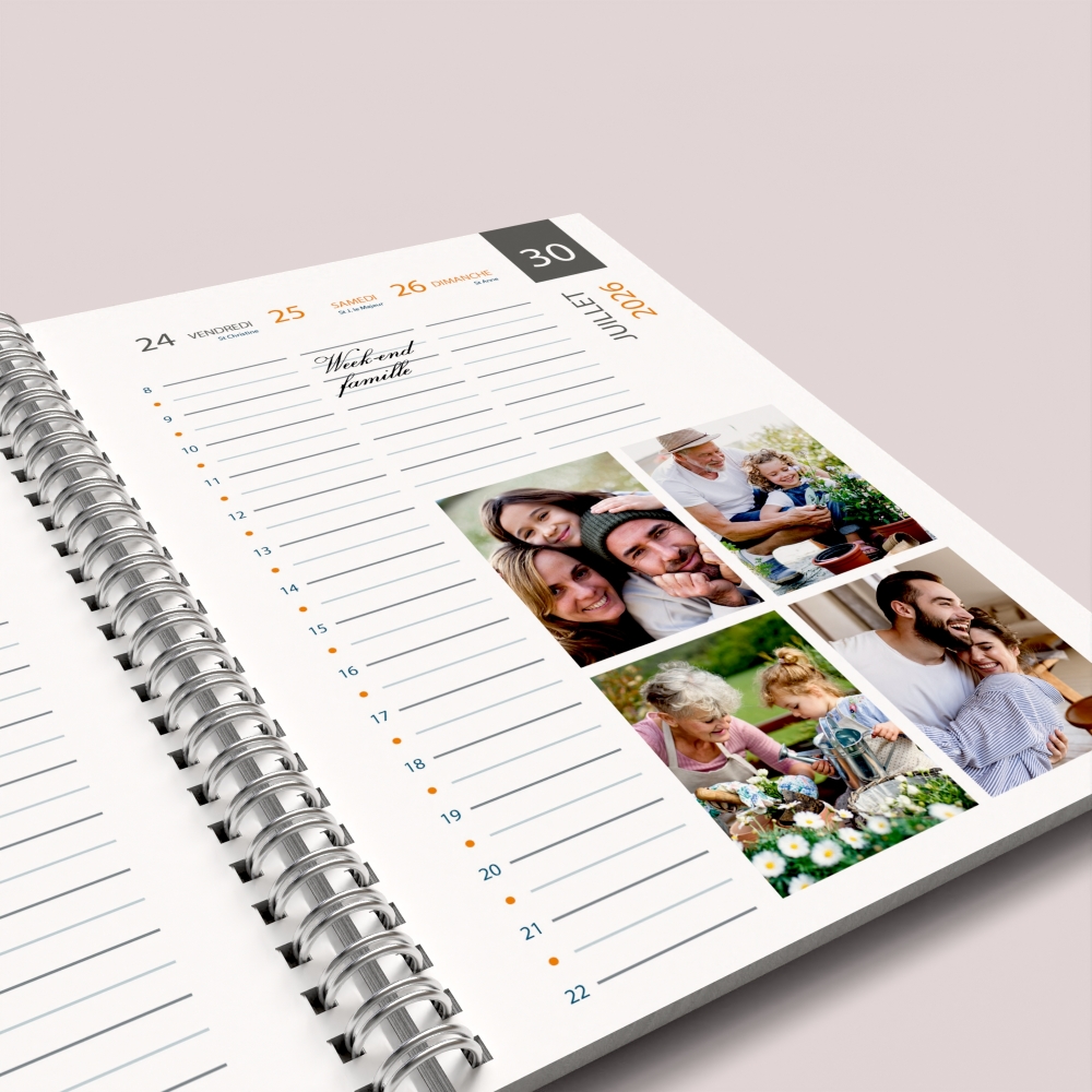 Agenda photo personnalisé