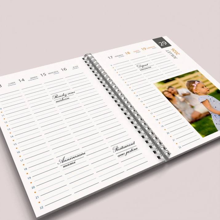 Agenda photo personnalisé