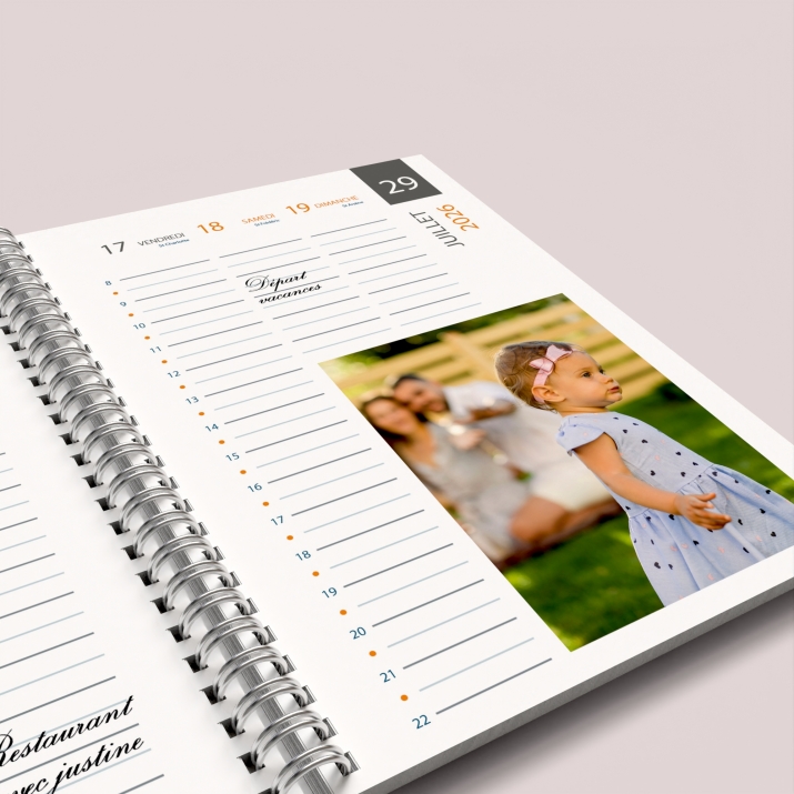 Agenda photo personnalisé