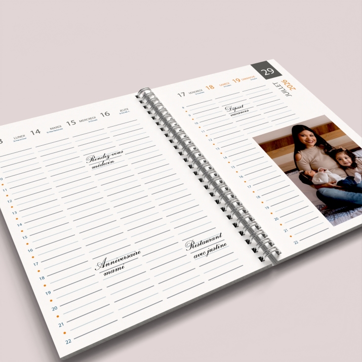 Agenda photo personnalisé