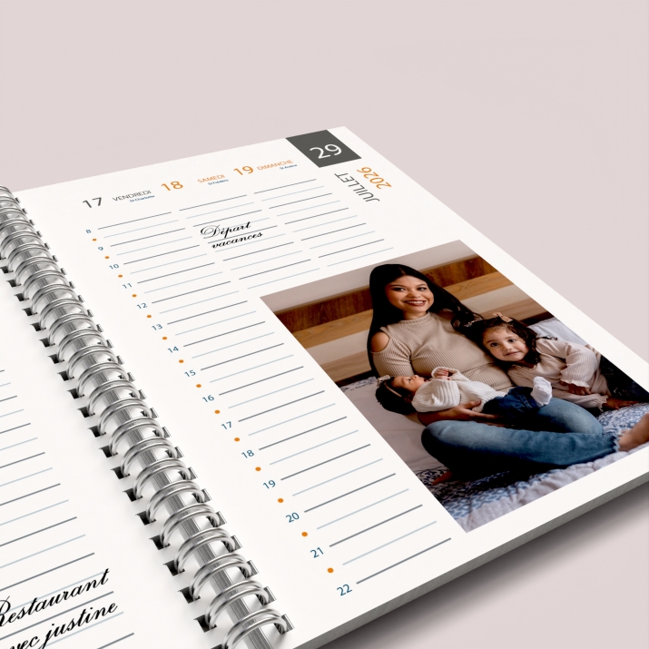 Agenda photo personnalisé