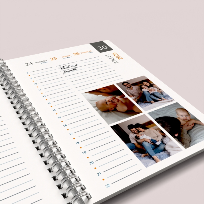 Agenda photo personnalisé