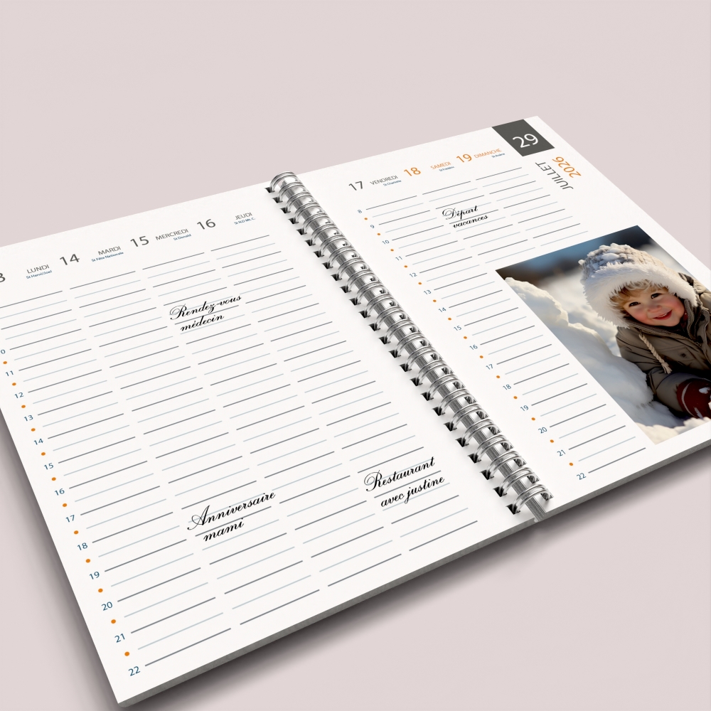 Agenda photo personnalisé