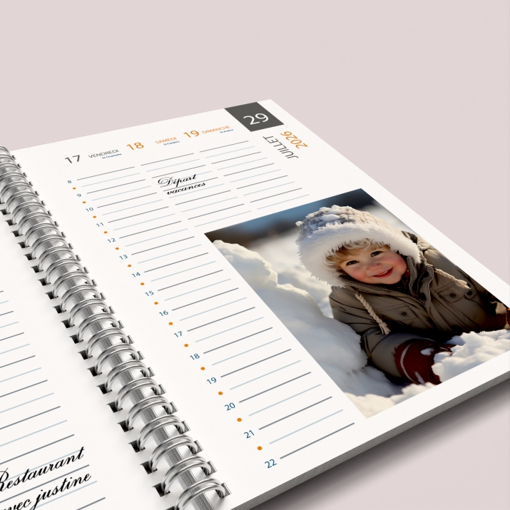 Agenda photo personnalisé