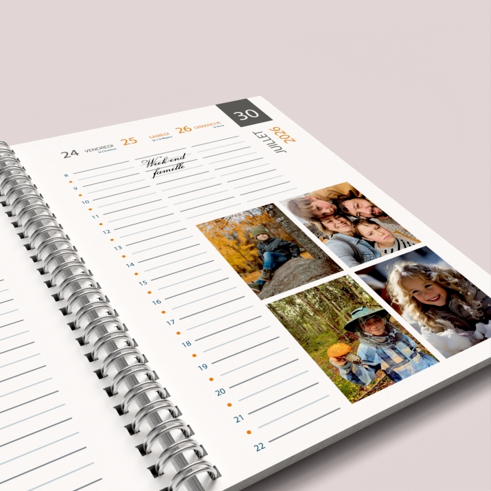 Agenda photo personnalisé