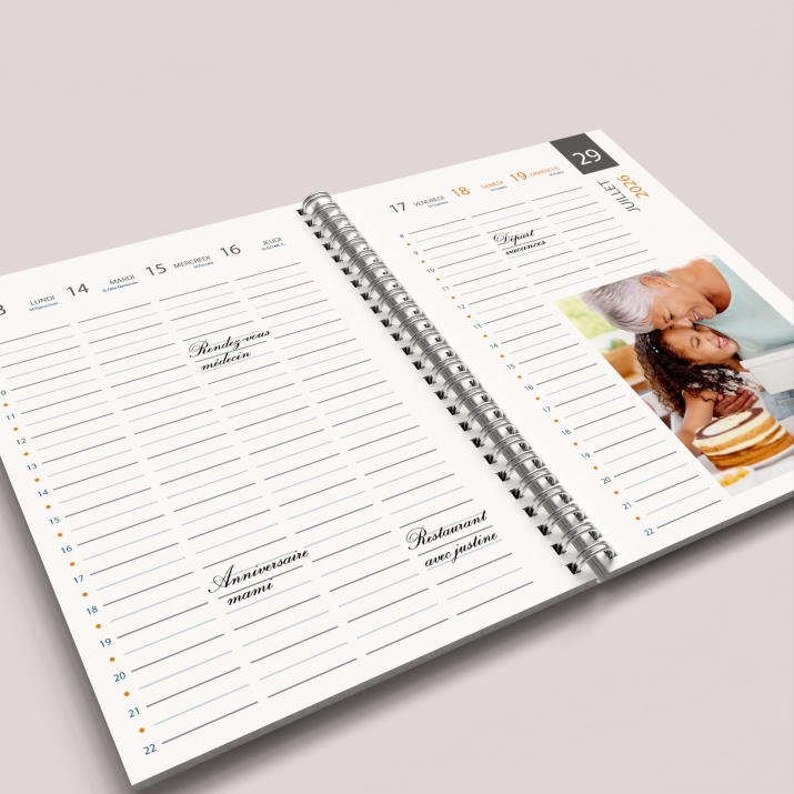 Agenda photo personnalisé