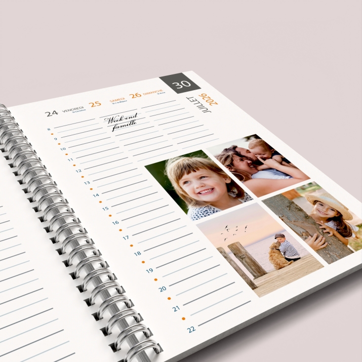 Agenda photo personnalisé