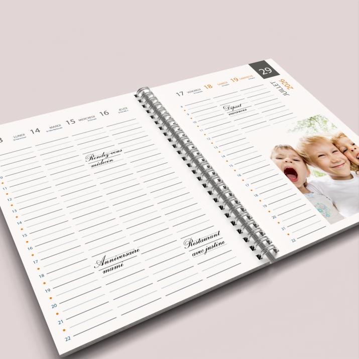 Agenda photo personnalisé