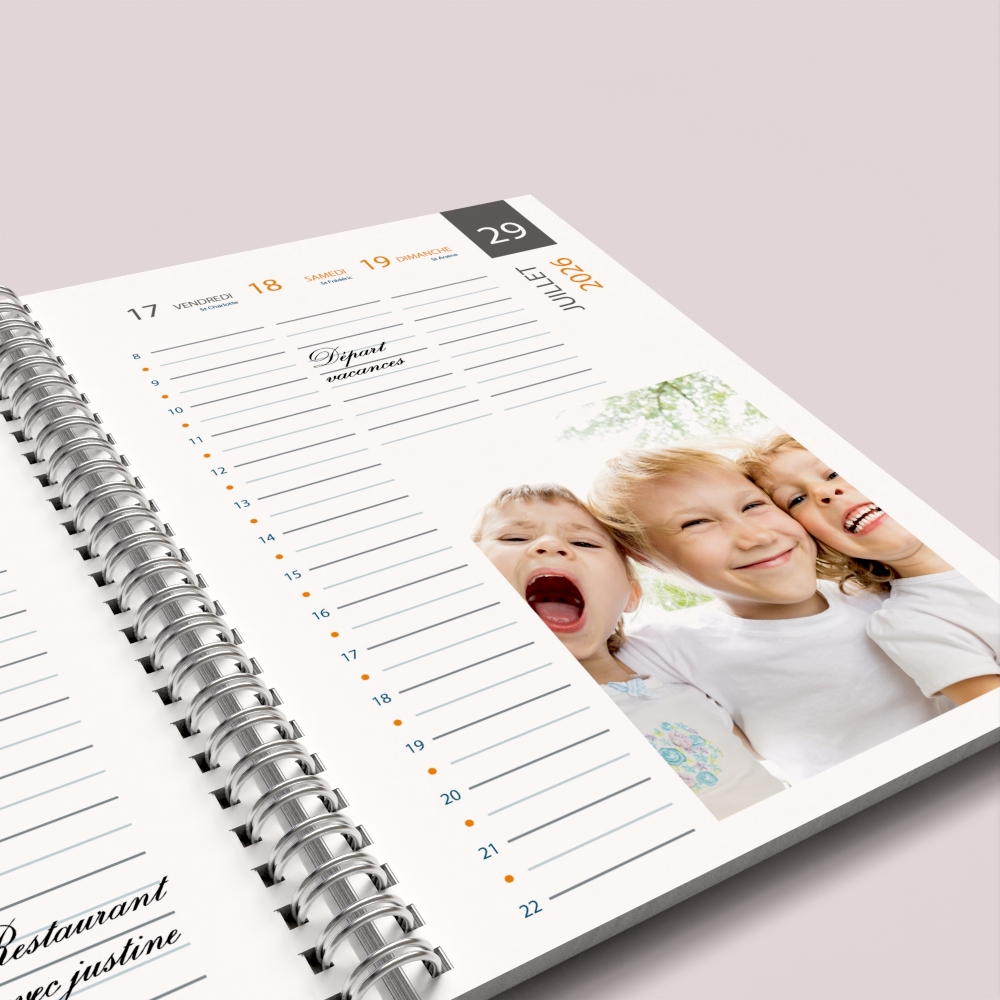 Agenda photo personnalisé