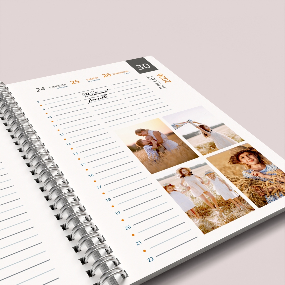 Agenda photo personnalisé