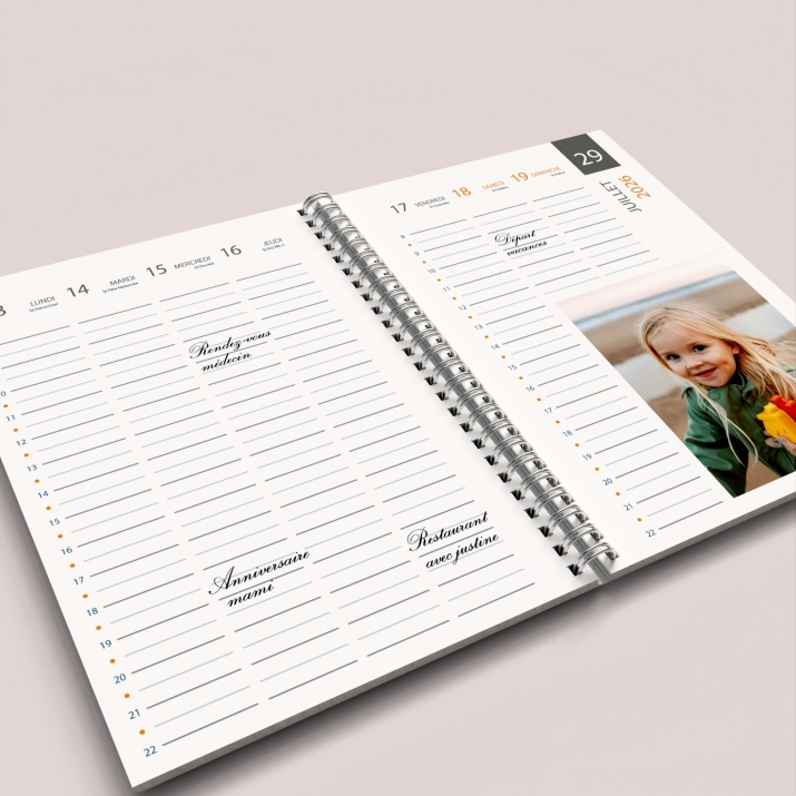 Agenda photo personnalisé