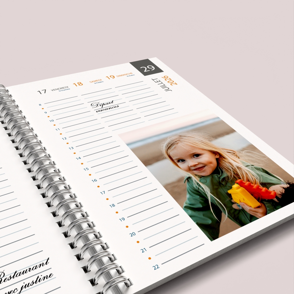 Agenda photo personnalisé