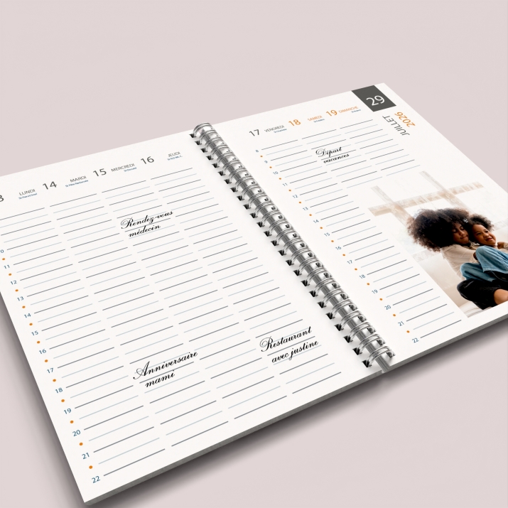 Agenda photo personnalisé
