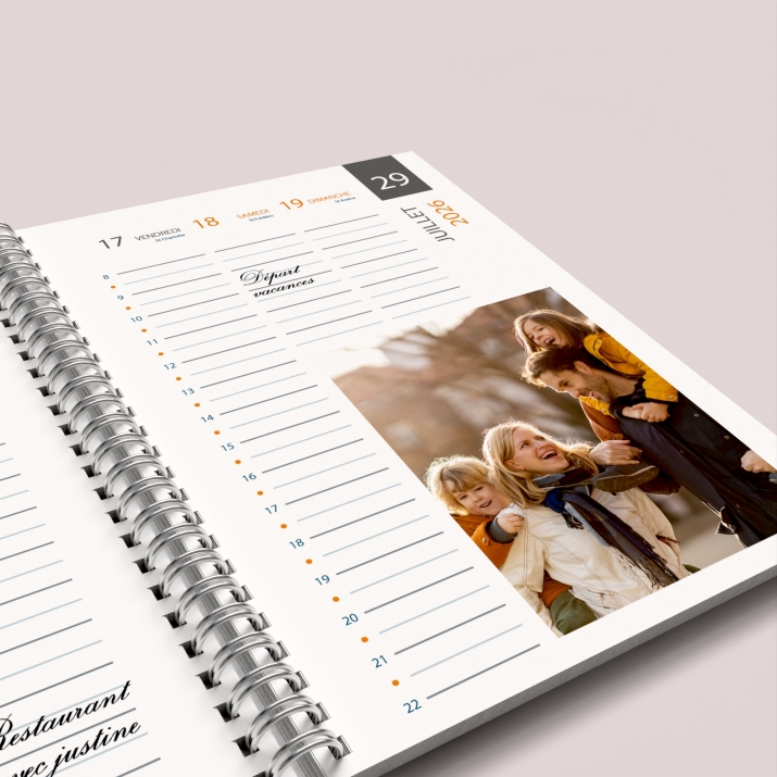 Agenda photo personnalisé
