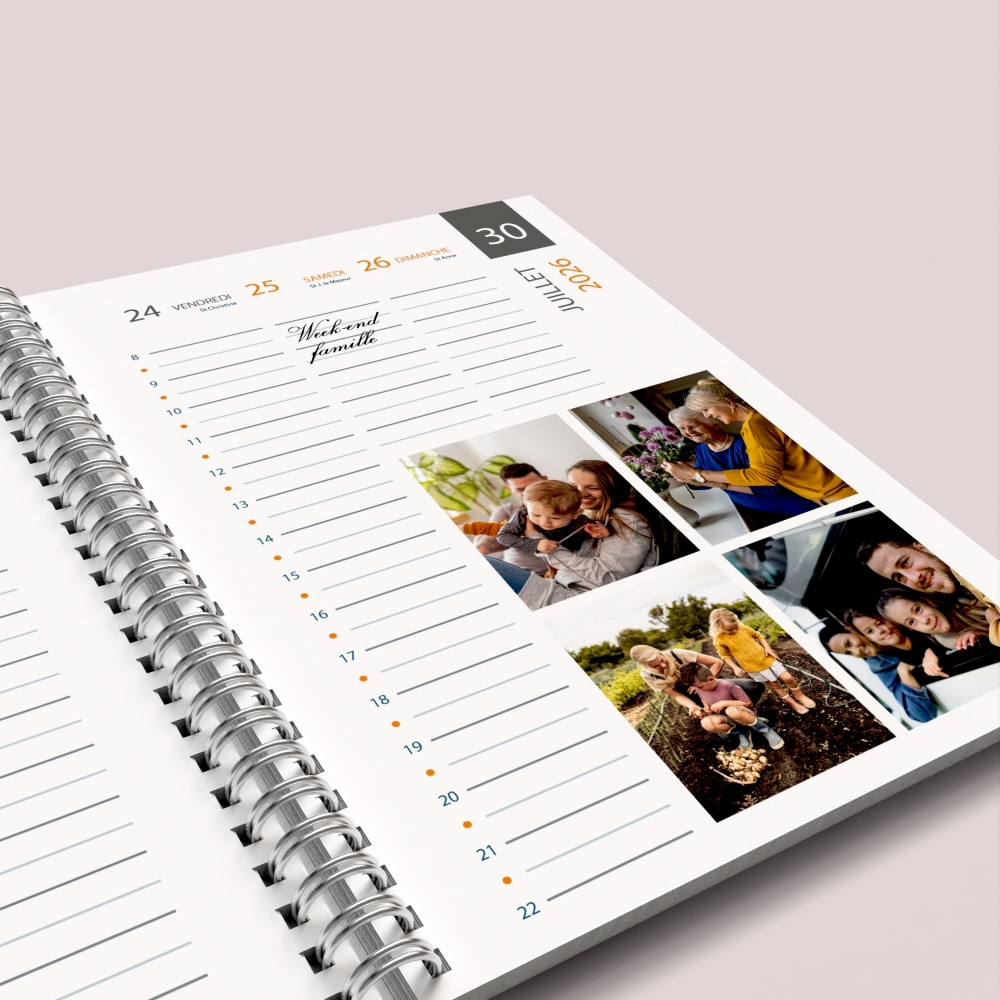 Agenda photo personnalisé