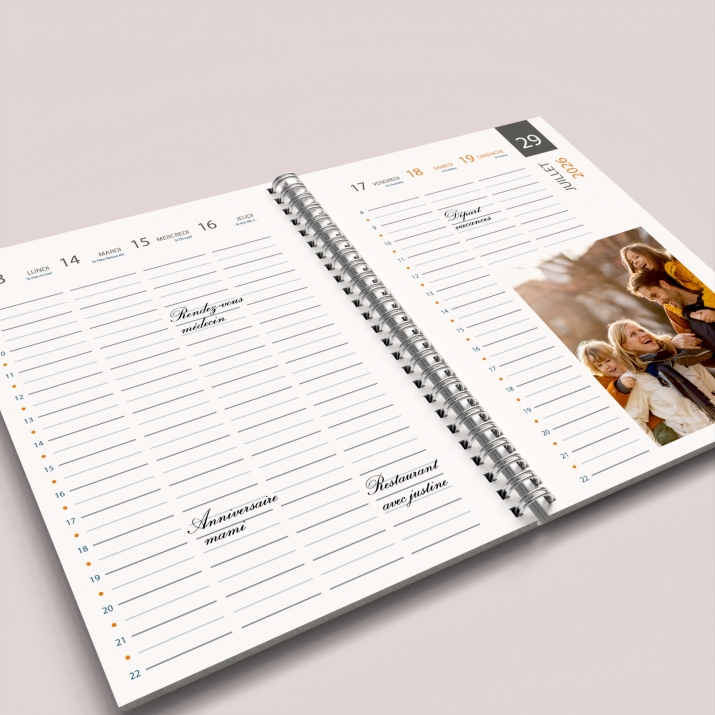 Agenda photo personnalisé