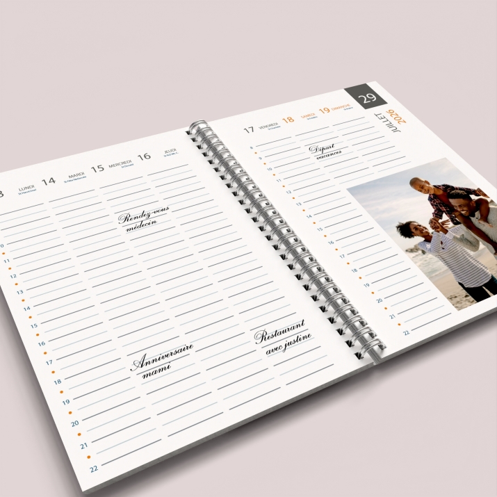 Agenda photo personnalisé
