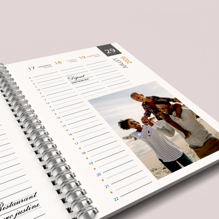 Agenda photo personnalisé
