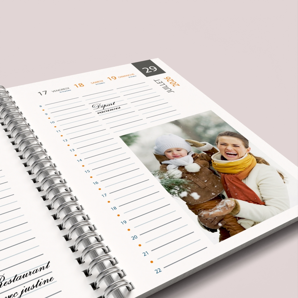 Agenda photo personnalisé