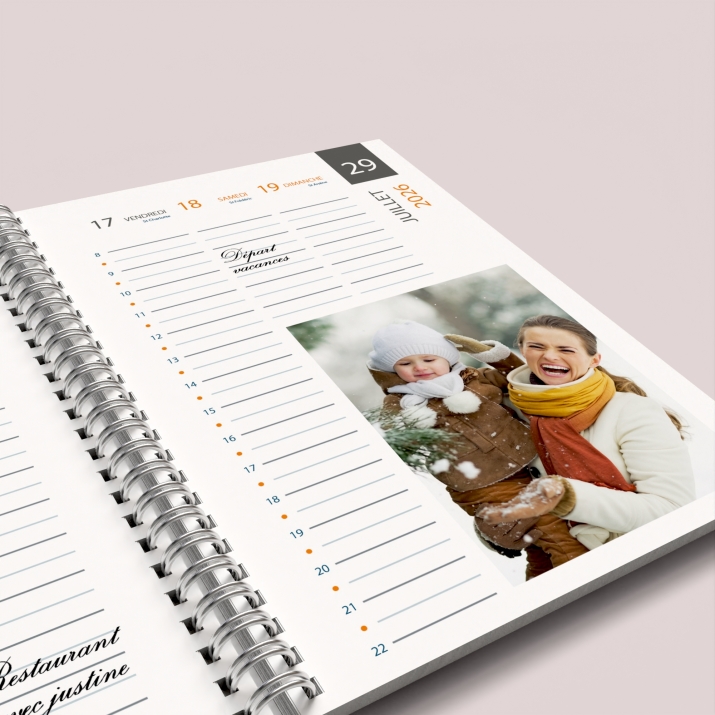 Agenda photo personnalisé
